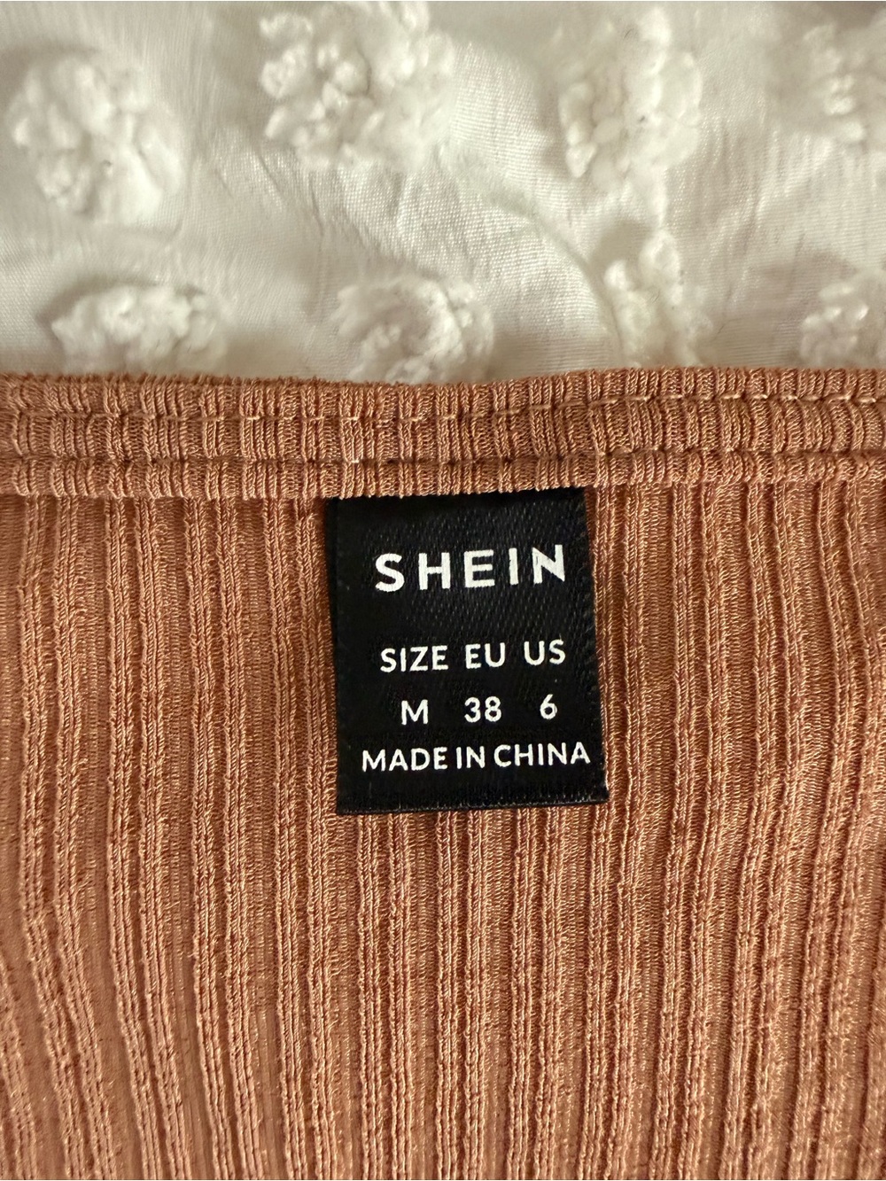 Rust Brown Ribbed Tie-Front Ruffle Crop Top - Picture 3 of 3
